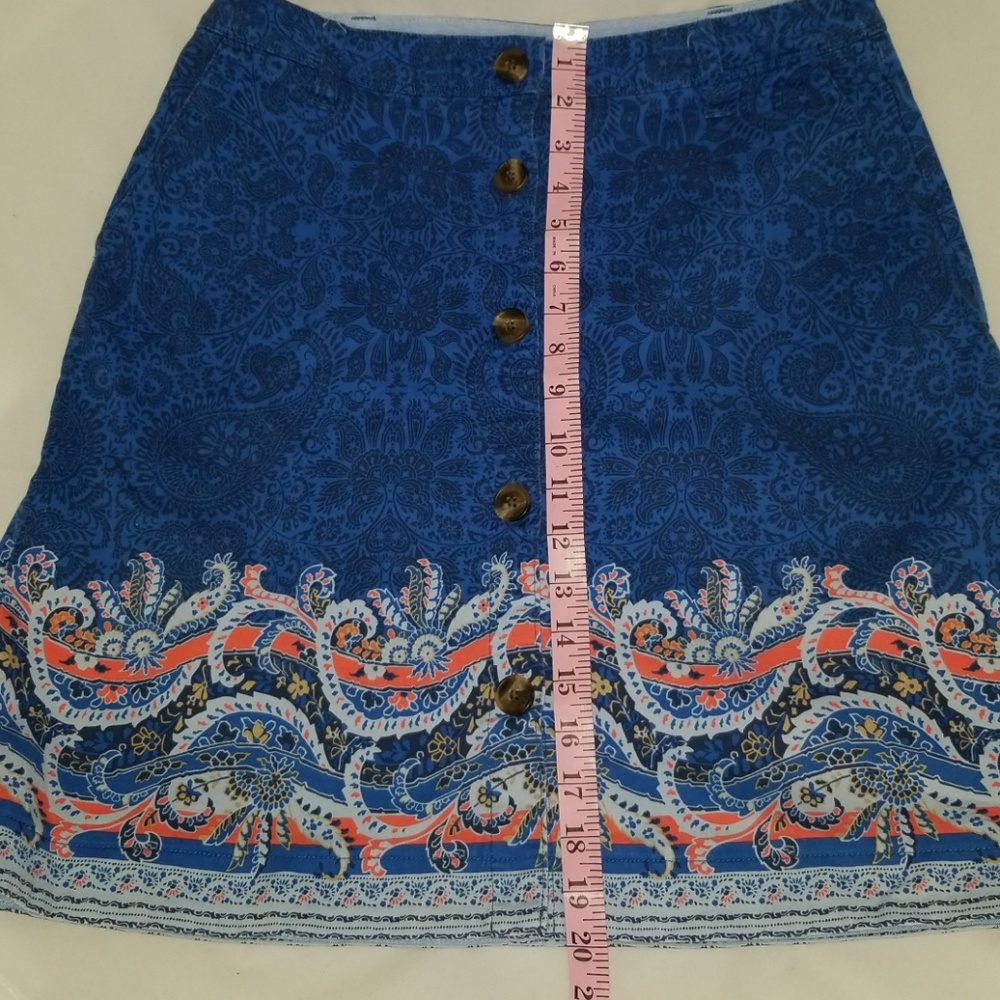 Lands End Blue Geometric Skirt - Picture 5 of 7